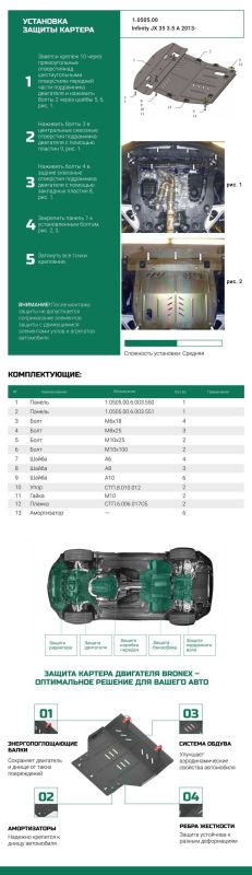 Bronex захист двигуна, КПП, радіатора Nissan Pathfinder 4 Premium