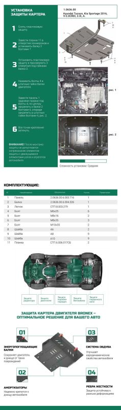 Bronex захист двигуна, КПП, радіатора Hyundai Tucson 3 Premium
