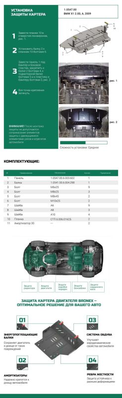 Bronex захист радіатора BMW X1 (E84) Standard