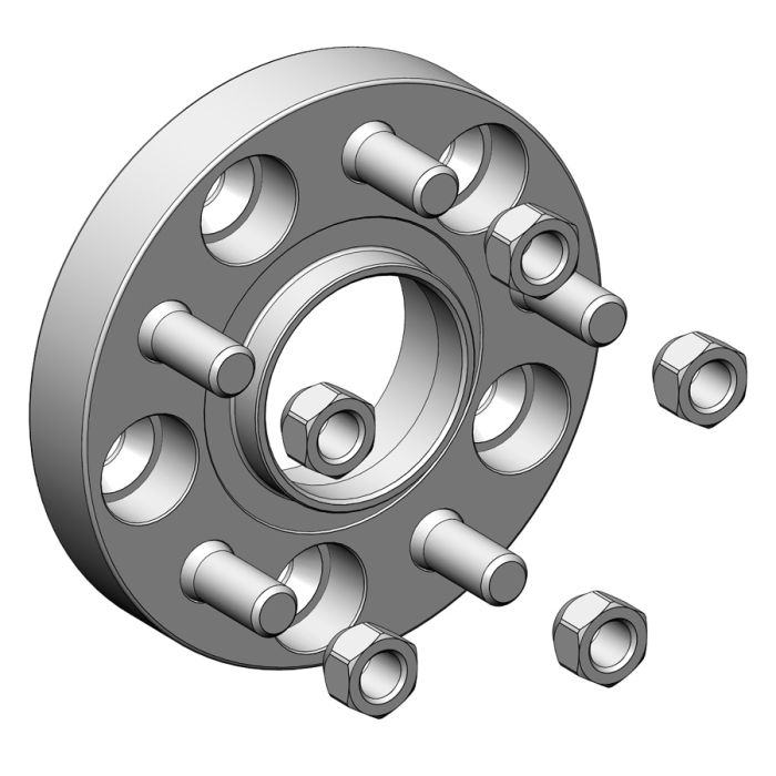 Проставки для вылета колес на GMC 25 мм 5x120 dia 66,9 (STUD14x1.5)
